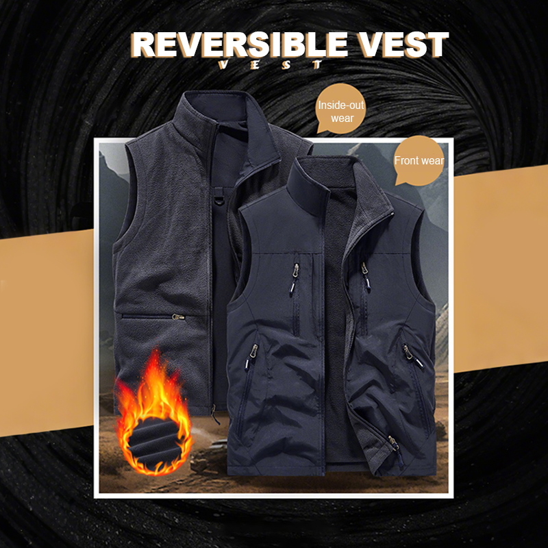 🧥👕 Męska kurtka bez rękawów oversize z kieszeniami