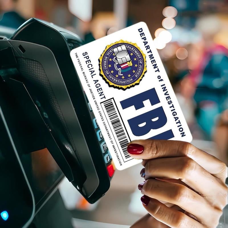 Zestaw skórek kart Secret Agent: wzory FBI/ICE • Naklejki na cosplay i prezenty
