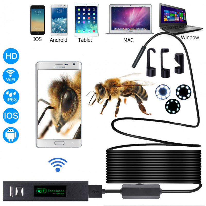 Potrójny interfejs (C-Type, USB, Micro USB) Borescope