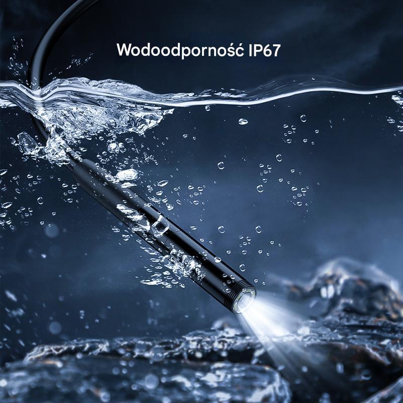 Potrójny interfejs (C-Type, USB, Micro USB) Borescope