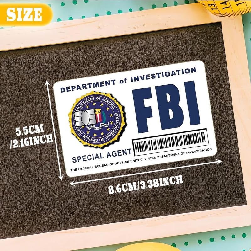 Zestaw skórek kart Secret Agent: wzory FBI/ICE • Naklejki na cosplay i prezenty