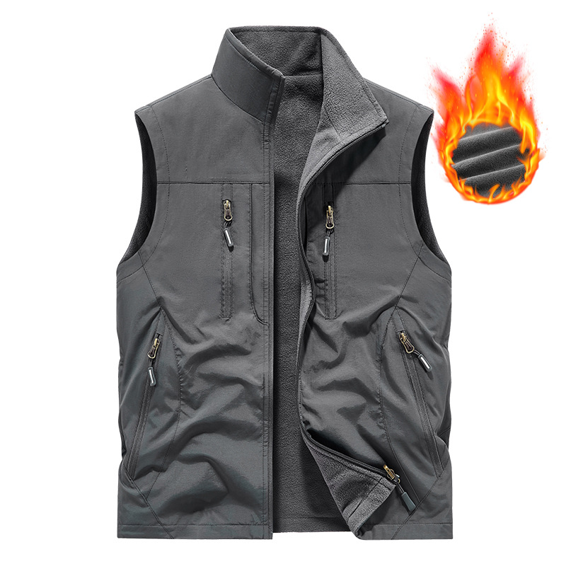 🧥👕 Męska kurtka bez rękawów oversize z kieszeniami