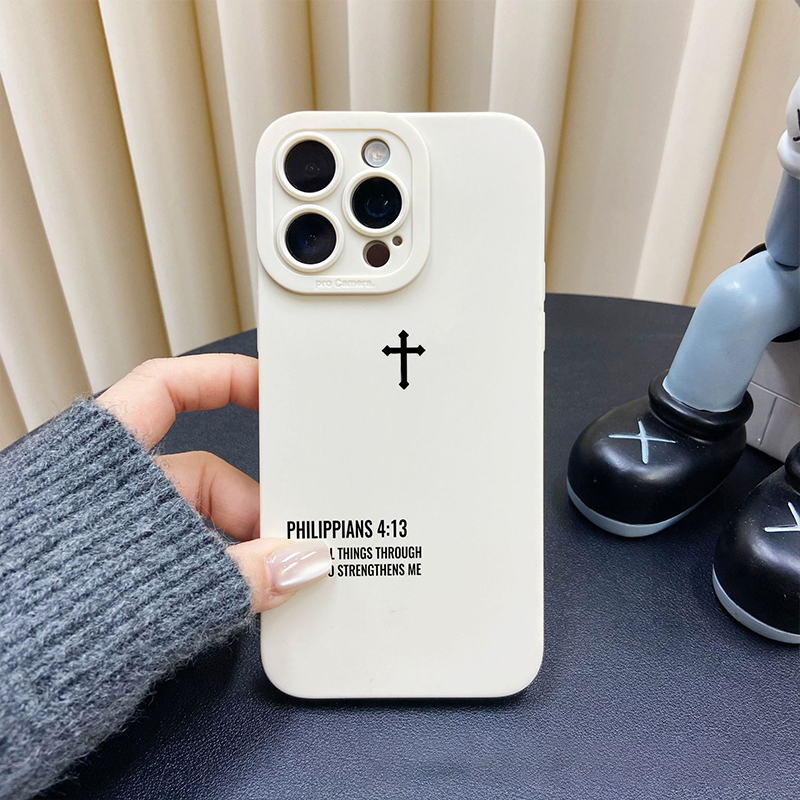 Matowe etui na iPhone'a z wzorem krzyża