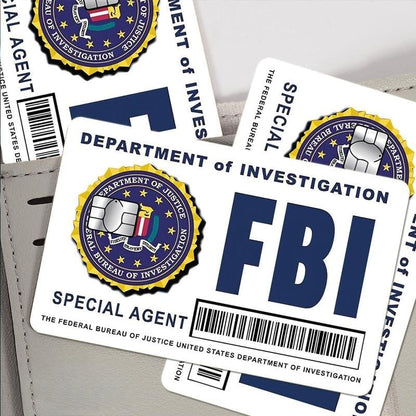 Zestaw skórek kart Secret Agent: wzory FBI/ICE • Naklejki na cosplay i prezenty