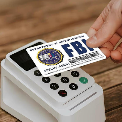 Zestaw skórek kart Secret Agent: wzory FBI/ICE • Naklejki na cosplay i prezenty