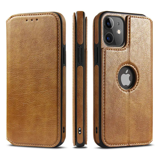Magnetyczne skórzane etui z klapką na telefon IPhone