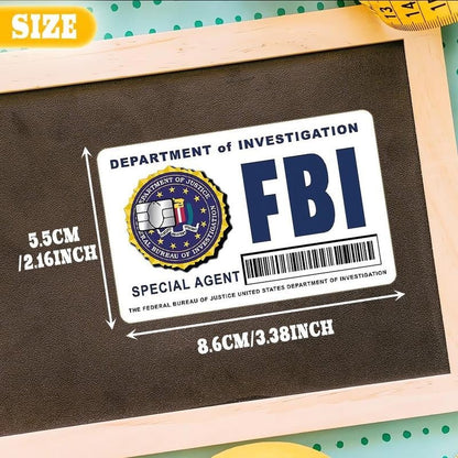 Zestaw skórek kart Secret Agent: wzory FBI/ICE • Naklejki na cosplay i prezenty